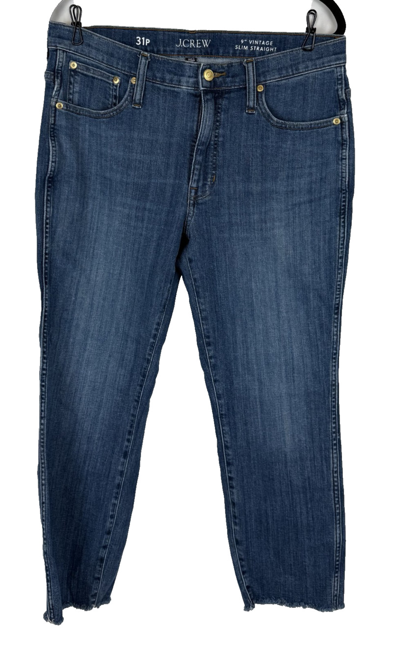 J.Crew 9 Vintage Slim Straight Jeans Sz 31P Medium Wash